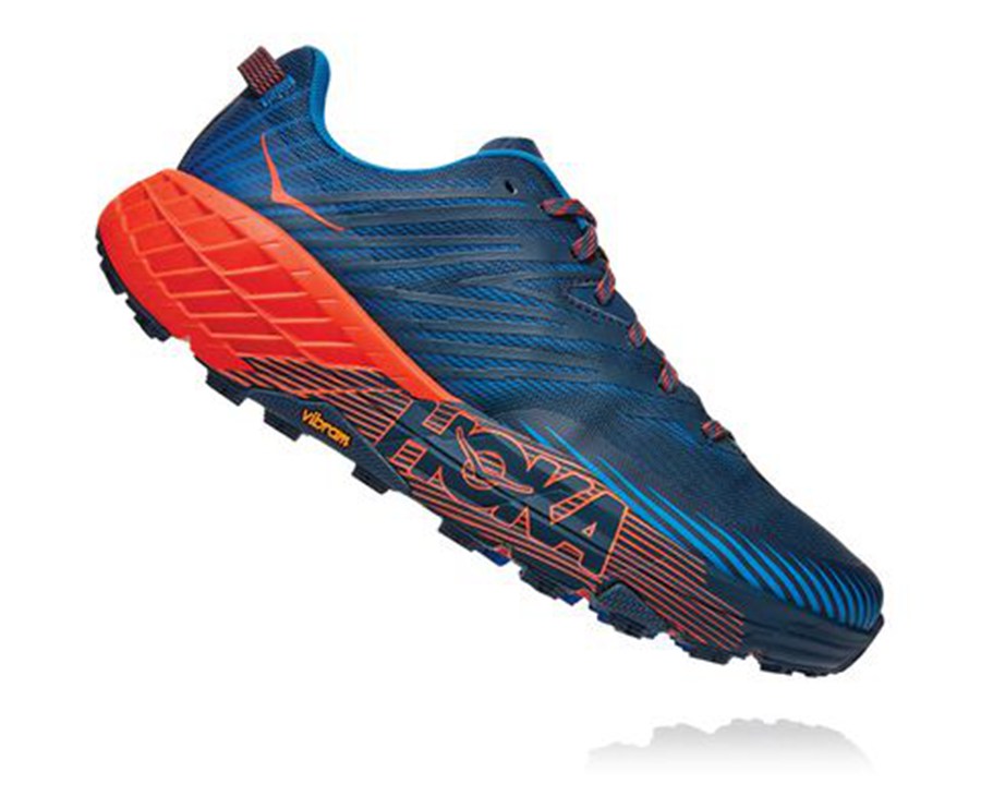 Hoka One One Spor Ayakkabı Erkek Mavi/Kırmızı - Speedgoat 4 - UX9162457